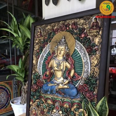 Tranh Thangka Kiểu cổ 3D Kim Cang Tát Đỏa - HẾT HÀNG